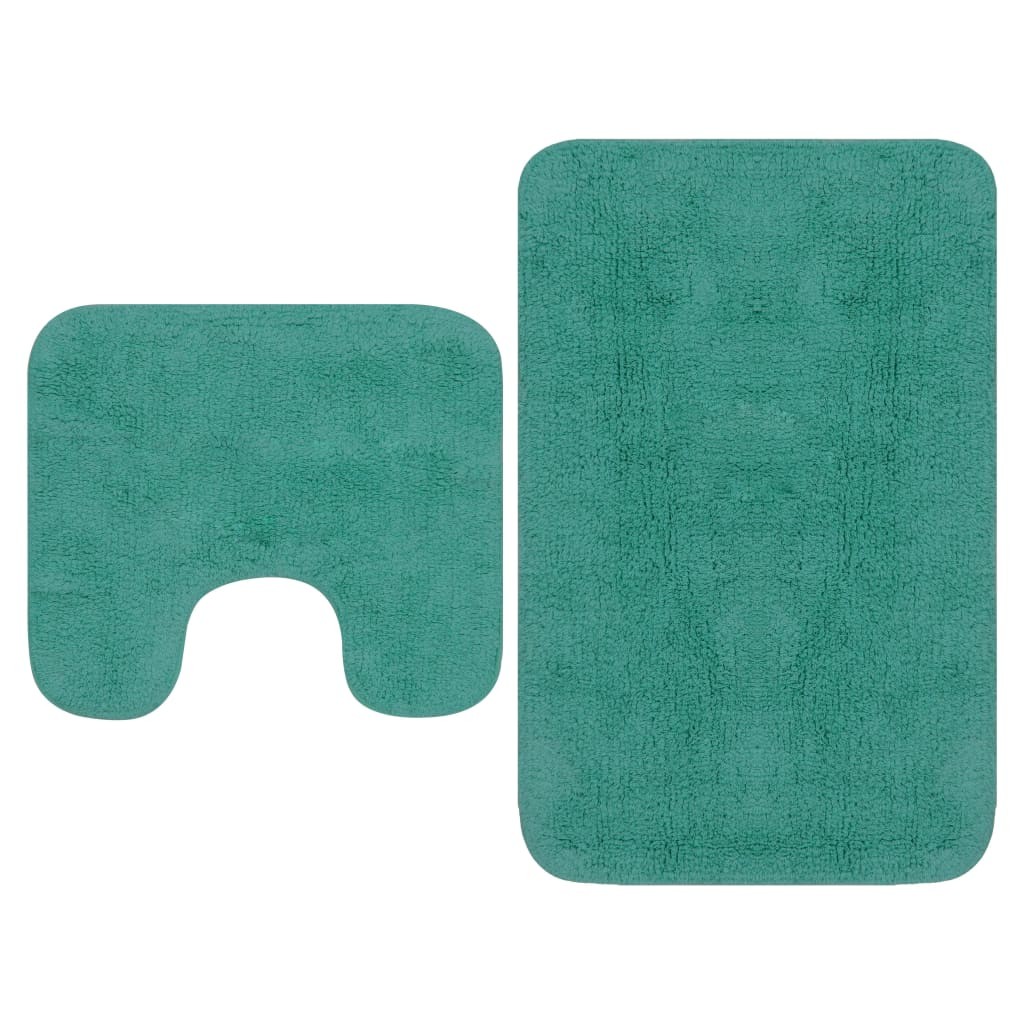 Tapis de salle de bain Turquoise + Tapis de WC - Toilettes