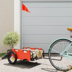 Remorque Vélo 122 cm Orange pour Marchandises à fixer à un vélo.