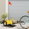 Remorque Vélo 122 cm Jaune pour Marchandises à fixer à un vélo.