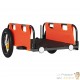 Remorque Vélo 135 cm Orange pour Marchandises à fixer à un vélo.