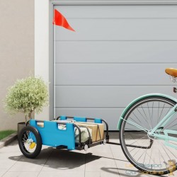 Remorque Vélo 135 cm Turquoise pour Marchandises à fixer à un vélo.