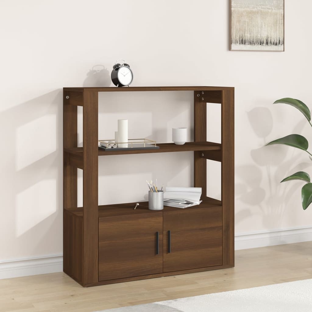 Buffet Classique Marron Décoration & Rangement Facile et Pratique. 80 X 30 X 90 cm