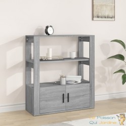 Buffet Classique Gris Décoration & Rangement Facile et Pratique. 80 X 30 X 90 cm