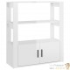 Buffet Classique Blanc Brillant Décoration & Rangement Facile et Pratique. 80 X 30 X 90 cm