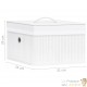 4 Boîtes de Rangement Blanches. Mignonnes et Discrètes. Bambou et Tissu