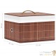 4 Boîtes de Rangement Marron. Mignonnes et Discrètes. Bambou et Tissu