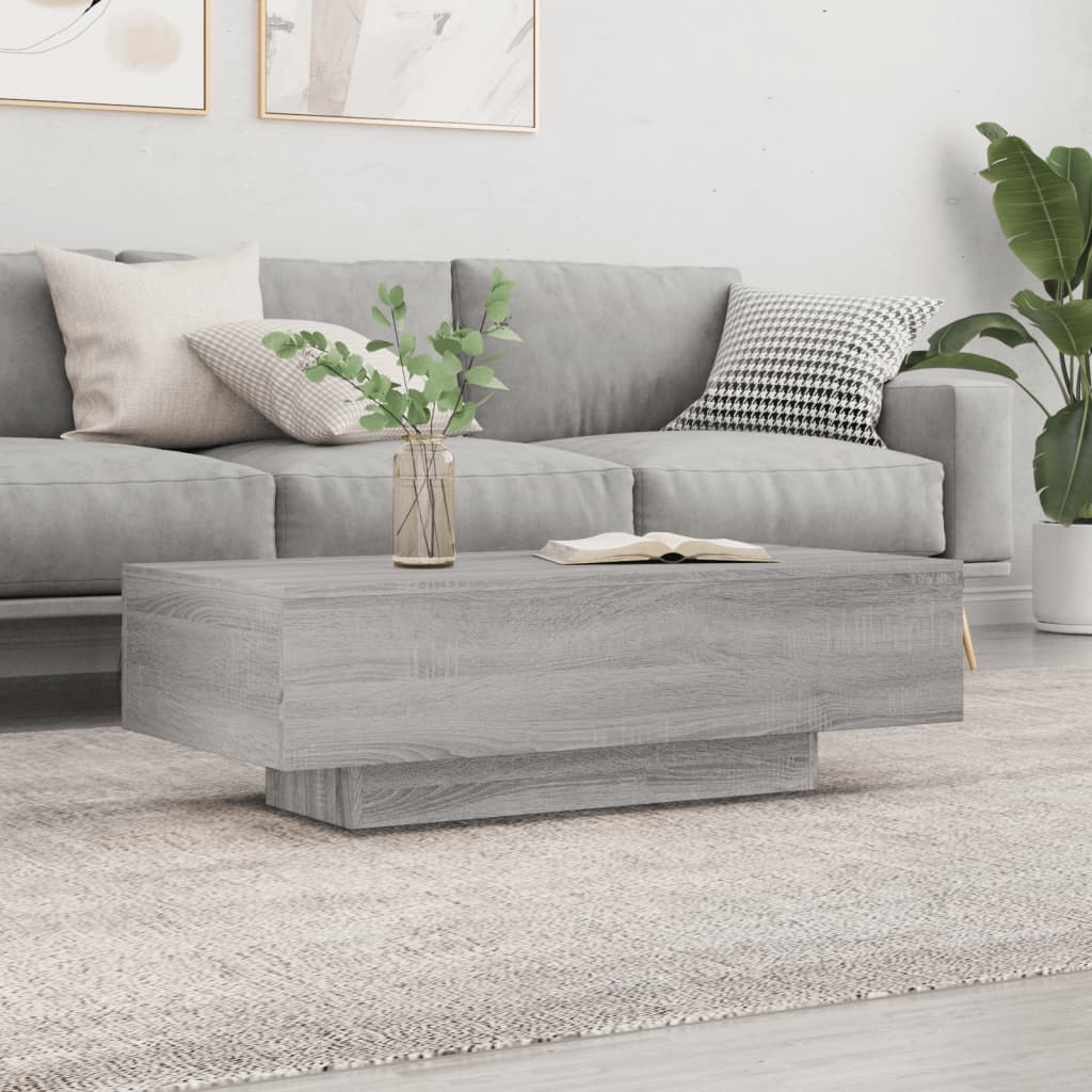 Table de Salon. Couleur Bois Gris. Table Basse. Massive & Luxueuse