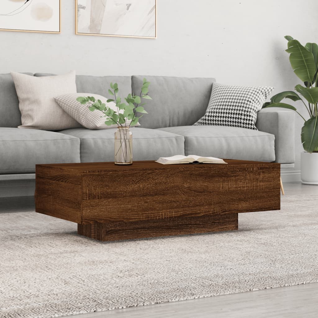 Table de Salon. Couleur Marron Foncé. Table Basse. Massive & Luxueuse