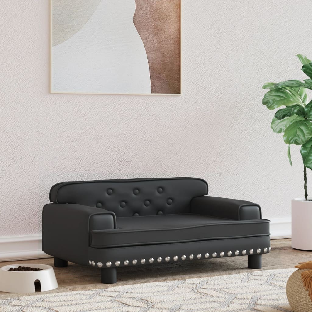 Canapé Lit pour chien. Sofa noir 70 x 45 x 30 cm similicuir. Luxueux & Confortable