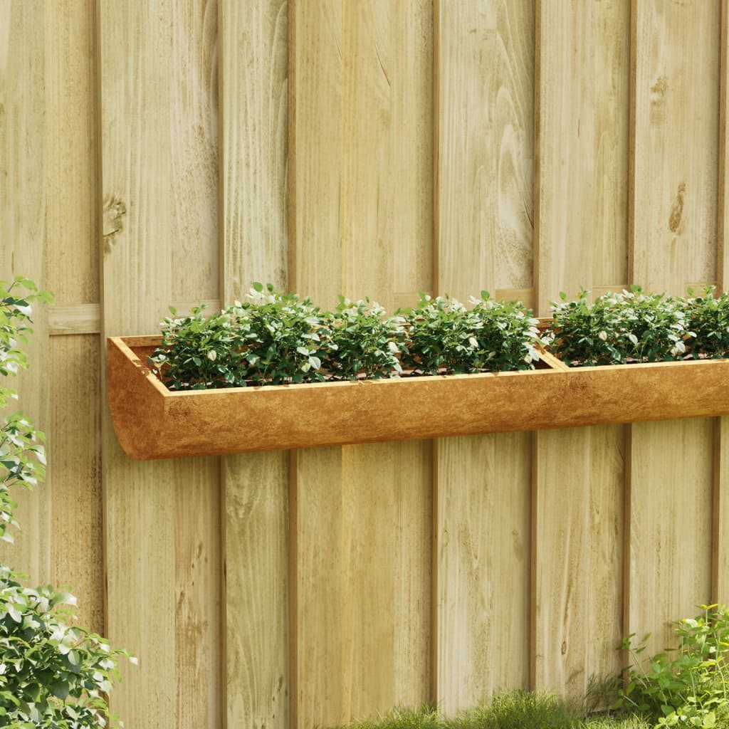 Jardinière Acier Corten 50 X 16 X 10 cm. Aspect Rouille, Très tendance. Jardin, Patio, Balcon