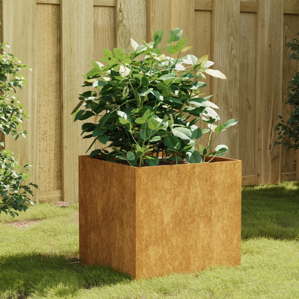 Jardinière Acier Corten 40 X 41 X 40 cm. Aspect Rouille, Très tendance. Jardin, Patio, Balcon