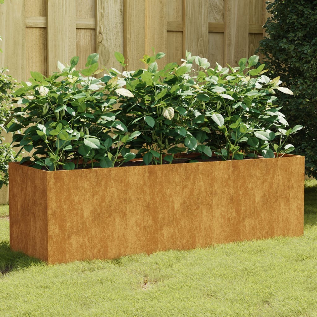 Jardinière Acier Corten 120 X 40 X 40 cm. Aspect Rouille, Très tendance. Jardin, Patio, Balcon