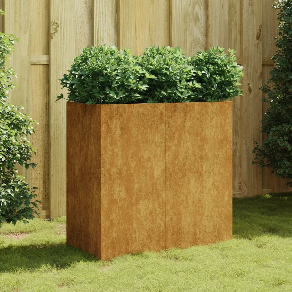 Jardinière Acier Corten 80 X 40 X 80 cm. Aspect Rouille, Très tendance. Jardin, Patio, Balcon