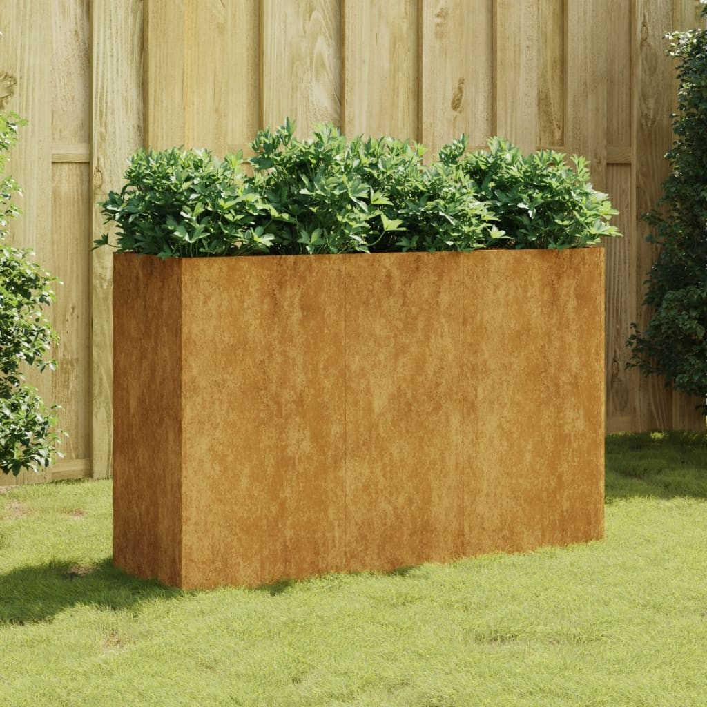 Jardinière Acier Corten 120 X 40 X 80 cm. Aspect Rouille, Très tendance. Jardin, Patio, Balcon