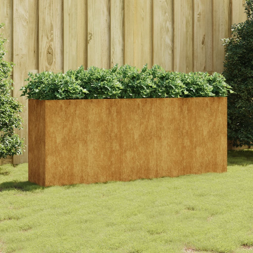 Jardinière Acier Corten 200 X 40 X 80 cm. Aspect Rouille, Très tendance. Jardin, Patio, Balcon