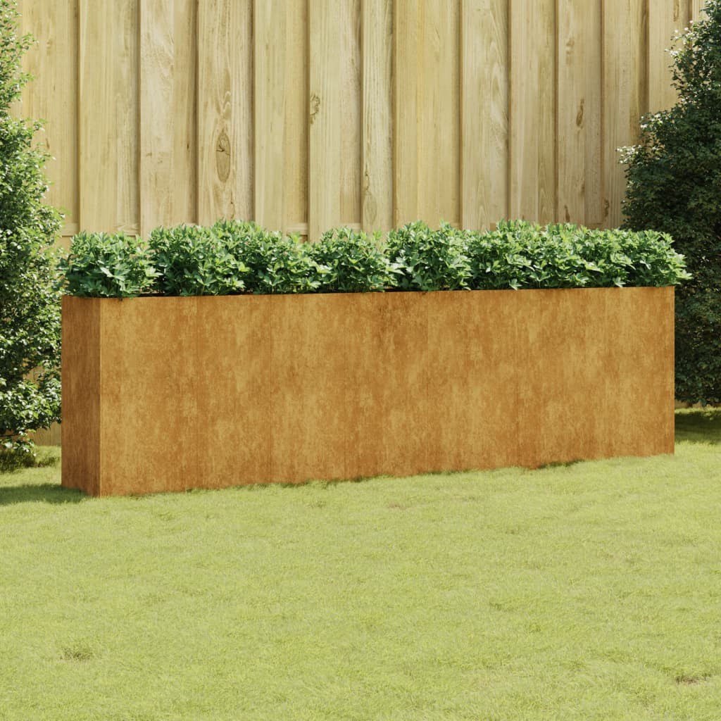 Jardinière Acier Corten 280 X 40 X 80 cm. Aspect Rouille, Très tendance. Jardin, Patio, Balcon