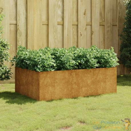 Jardinière Acier Corten 120 X 80 X 40 cm. Aspect Rouille, Très tendance. Jardin, Pation, Balcon