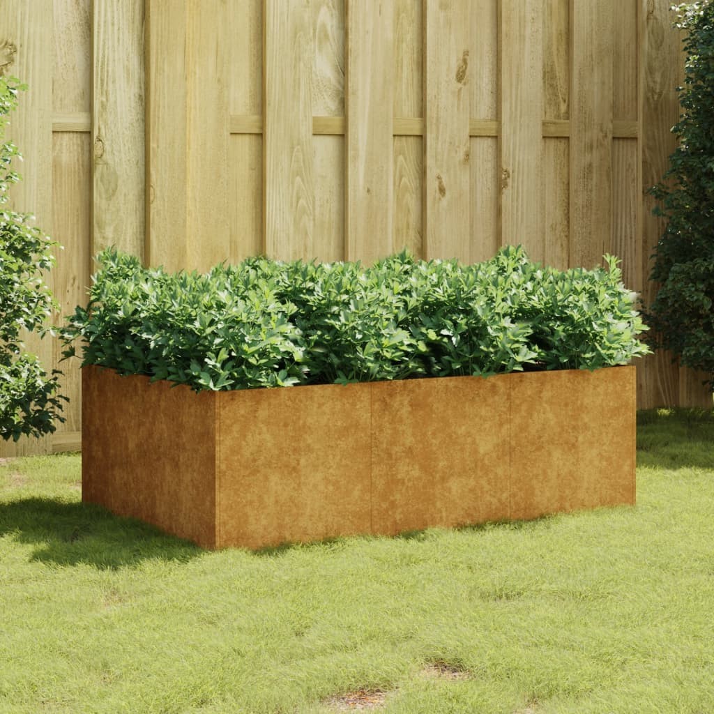 Jardinière Acier Corten 120 X 80 X 40 cm. Aspect Rouille, Très tendance. Jardin, Patio, Balcon