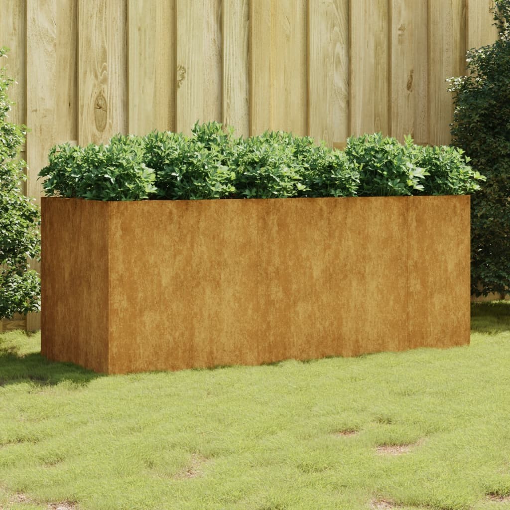 Jardinière Acier Corten 200 X 80 X 80 cm. Aspect Rouille, Très tendance. Jardin, Patio, Balcon