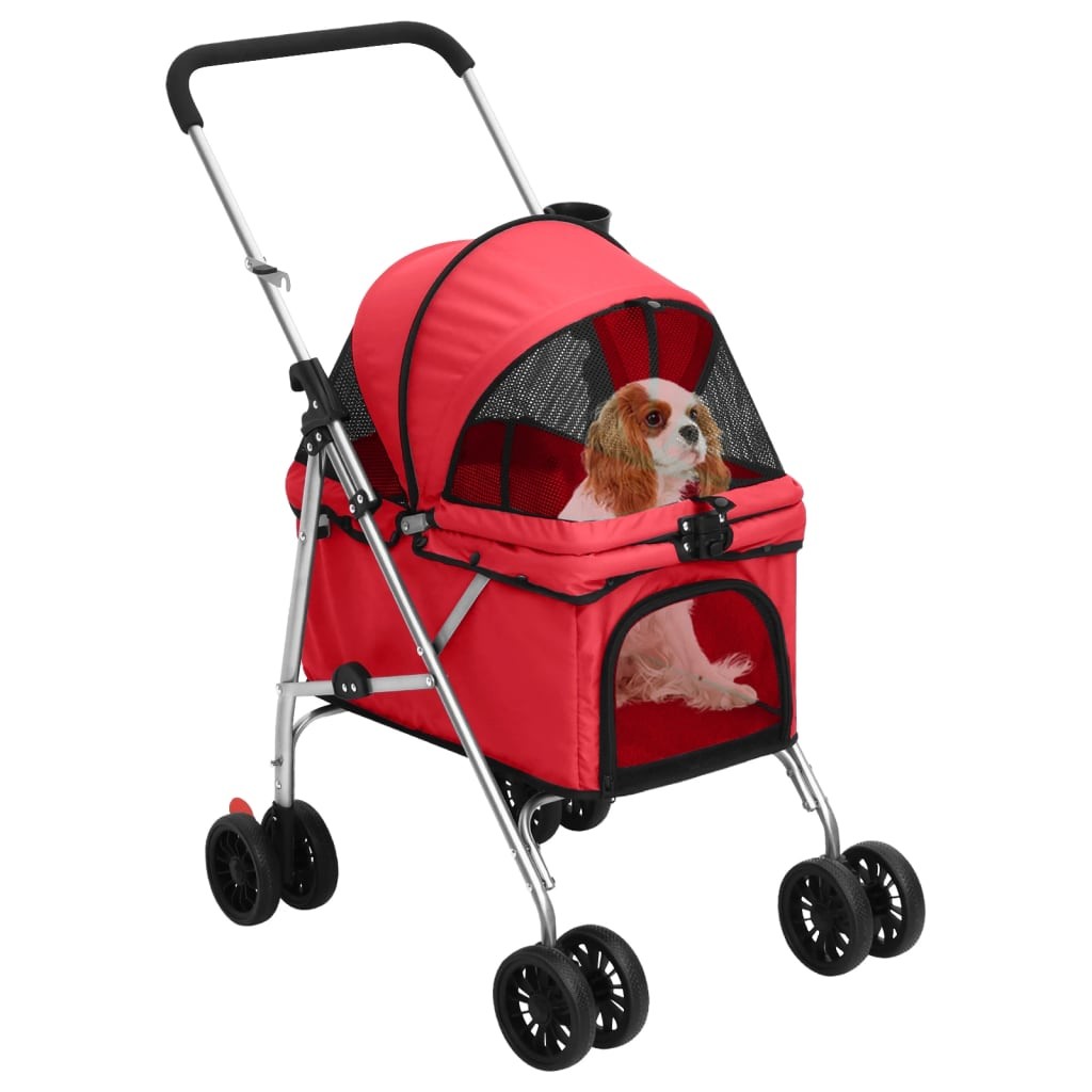 Poussette pour Chiens ou chats : Rouge & Confort. Idéal pour vos animaux petits et fragiles