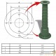 Pompe à eau de jardin Décrorée et sculptée : Verte avec support en fonte