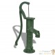 Pompe à eau de jardin Décrorée et sculptée : Verte avec support en fonte