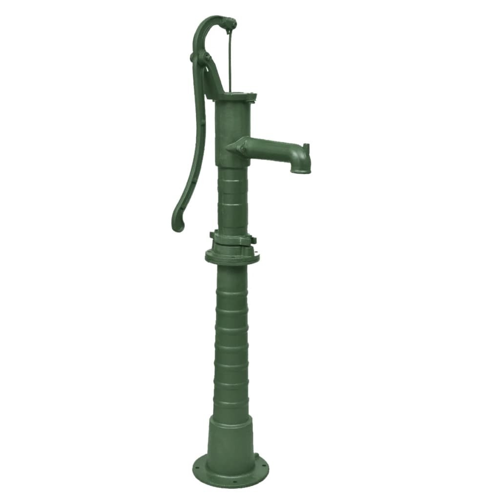 Pompe à eau de jardin Décorée et sculptée : Verte avec support en fonte
