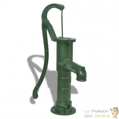 Pompe à eau de jardin Décrorée et sculptée : Verte SANS support en fonte