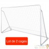 Lot de 2 Cages de but de football 240 x 90 x 150 cm. A fixer avec les crochets fournis