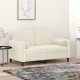 2 Coussins décoratifs : Crème Ø15x50 cm En Velours. Idéal Salon, Sofa et Canapé