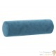 2 Coussins décoratifs : Bleu Ø15x50 cm En Velours. Idéal Salon, Sofa et Canapé