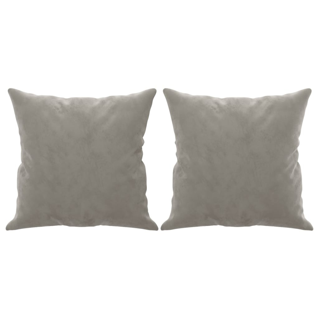 2 Coussins décoratifs Gris 40 x 40 cm En Velours. Idéal Salon, Sofa et Canapé