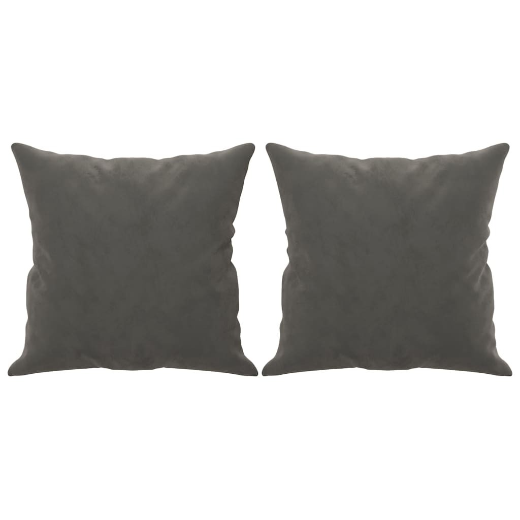 2 Coussins décoratifs Gris Anthracite 40 x 40 cm En Velours. Idéal Salon, Sofa et Canapé