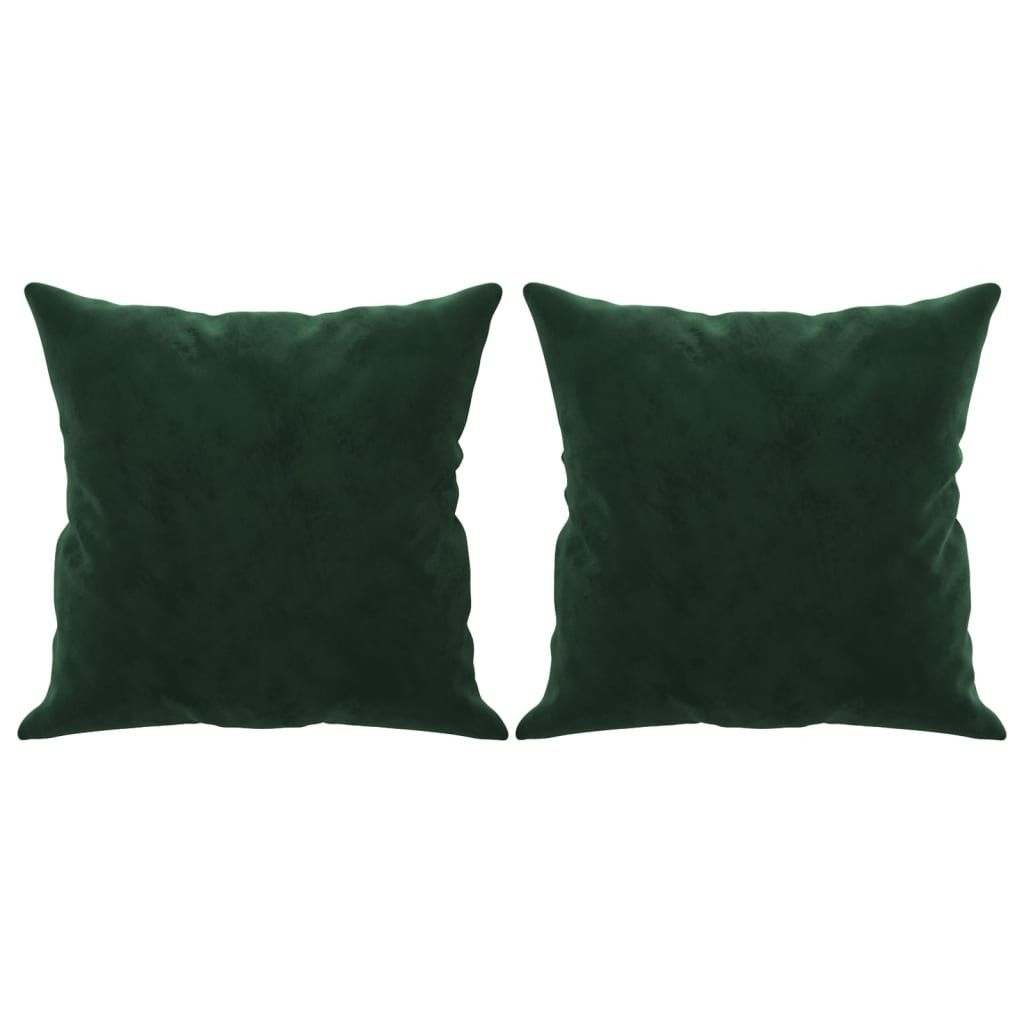 2 Coussins décoratifs Vert 40 x 40 cm En Velours. Idéal Salon, Sofa et Canapé