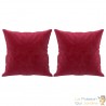 2 Coussins décoratifs Rouge 40 x 40 cm En Velours. Idéal Salon, Sofa et Canapé