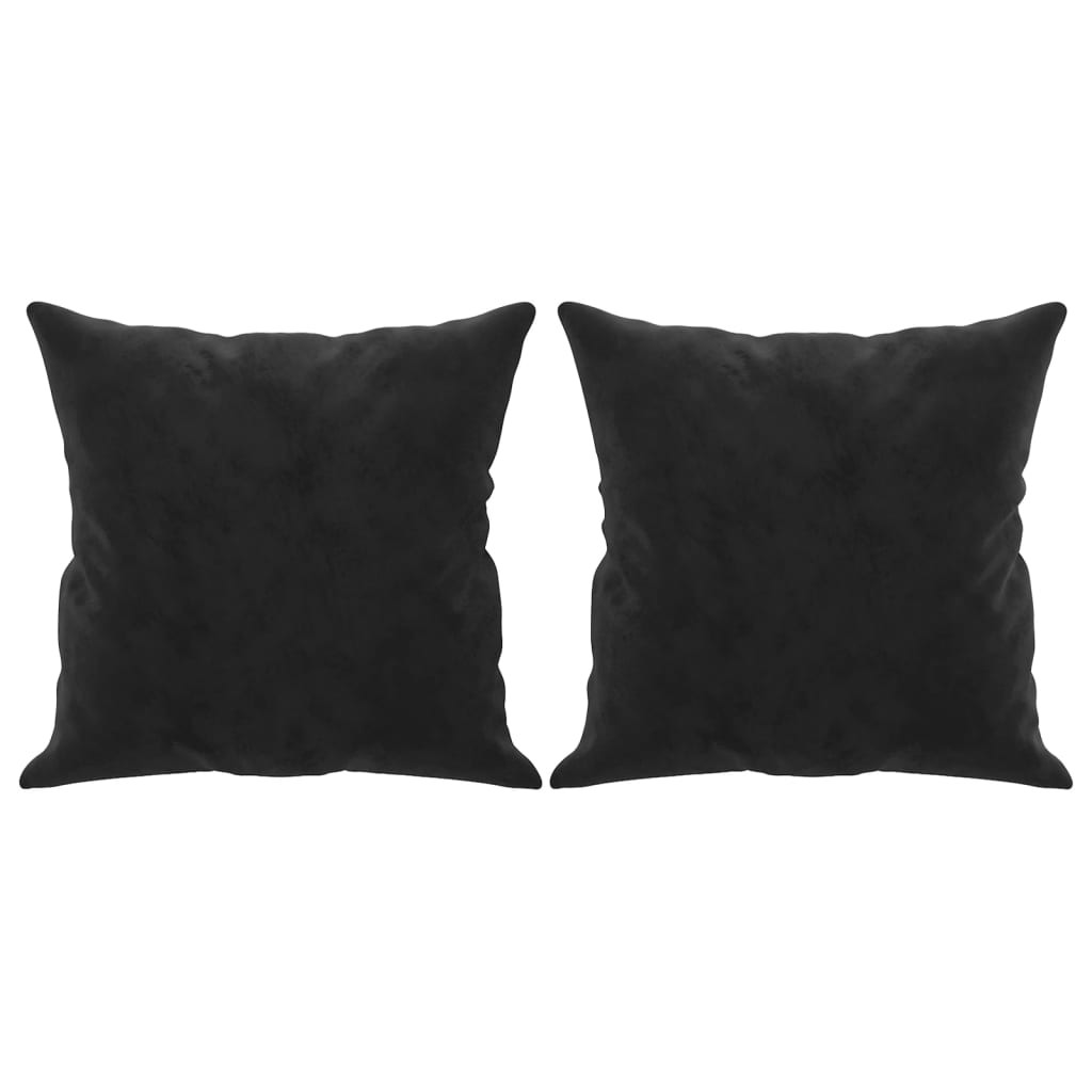2 Coussins décoratifs Noir 40 x 40 cm En Velours. Idéal Salon, Sofa et Canapé