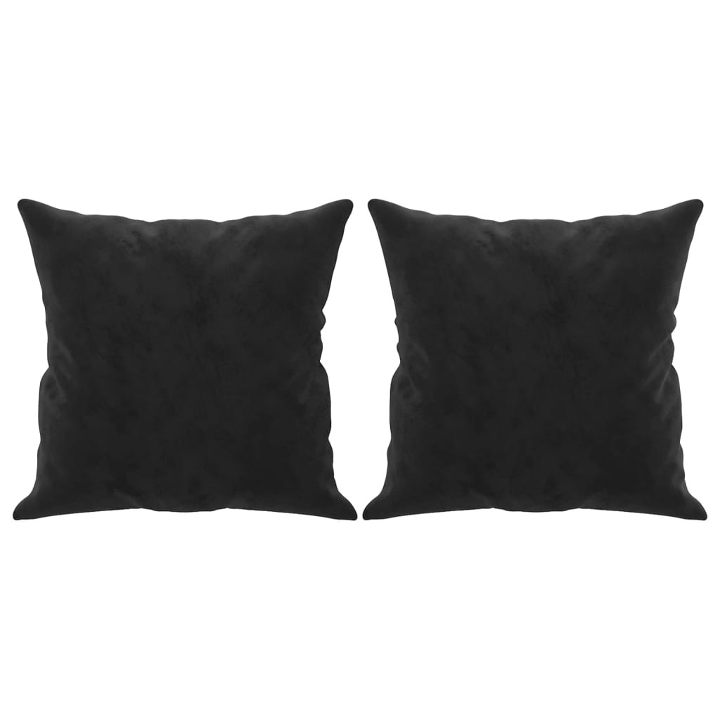 2 Coussins décoratifs Noir 40 x 40 cm En Velours. Idéal Salon, Sofa et Canapé