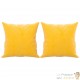 2 Coussins décoratifs Jaune 40 x 40 cm En Velours. Idéal Salon, Sofa et Canapé