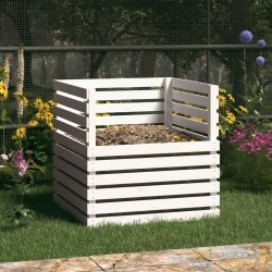 Composteur De 500 Litres Blanc Pour Jardin. En Bois de pin. Bois Massif