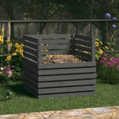 Composteur De 500 Litres Gris Pour Jardin. En Bois de pin. Bois Massif