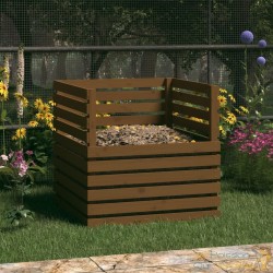 Composteur De 500 Litres Brun Foncé Pour Jardin. En Bois de pin. Bois Massif