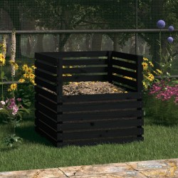 Composteur De 500 Litres Noir Pour Jardin. En Bois de pin. Bois Massif