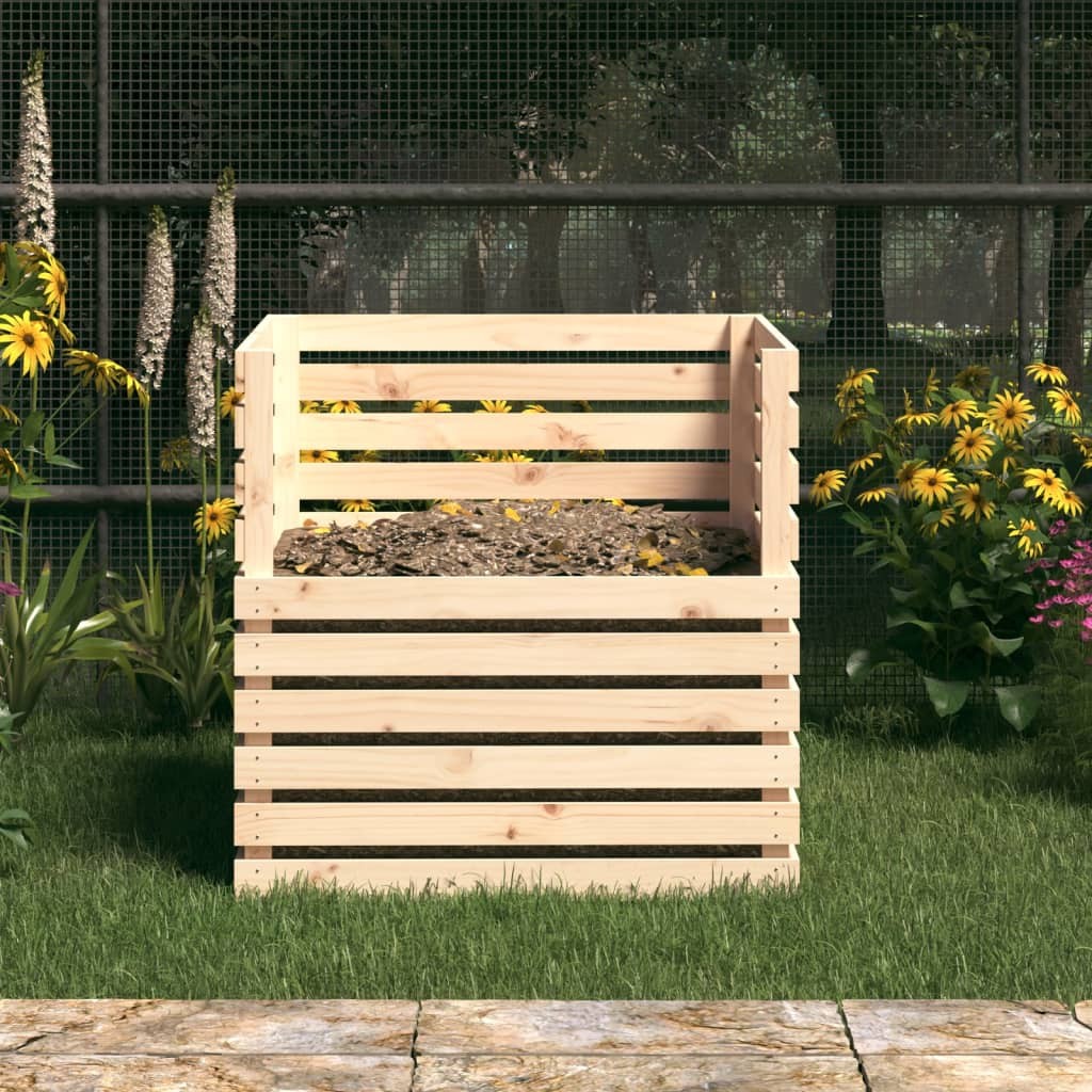 Composteur De 1000 Litres Brun Clair Pour Jardin. En Bois de pin. Bois Massif