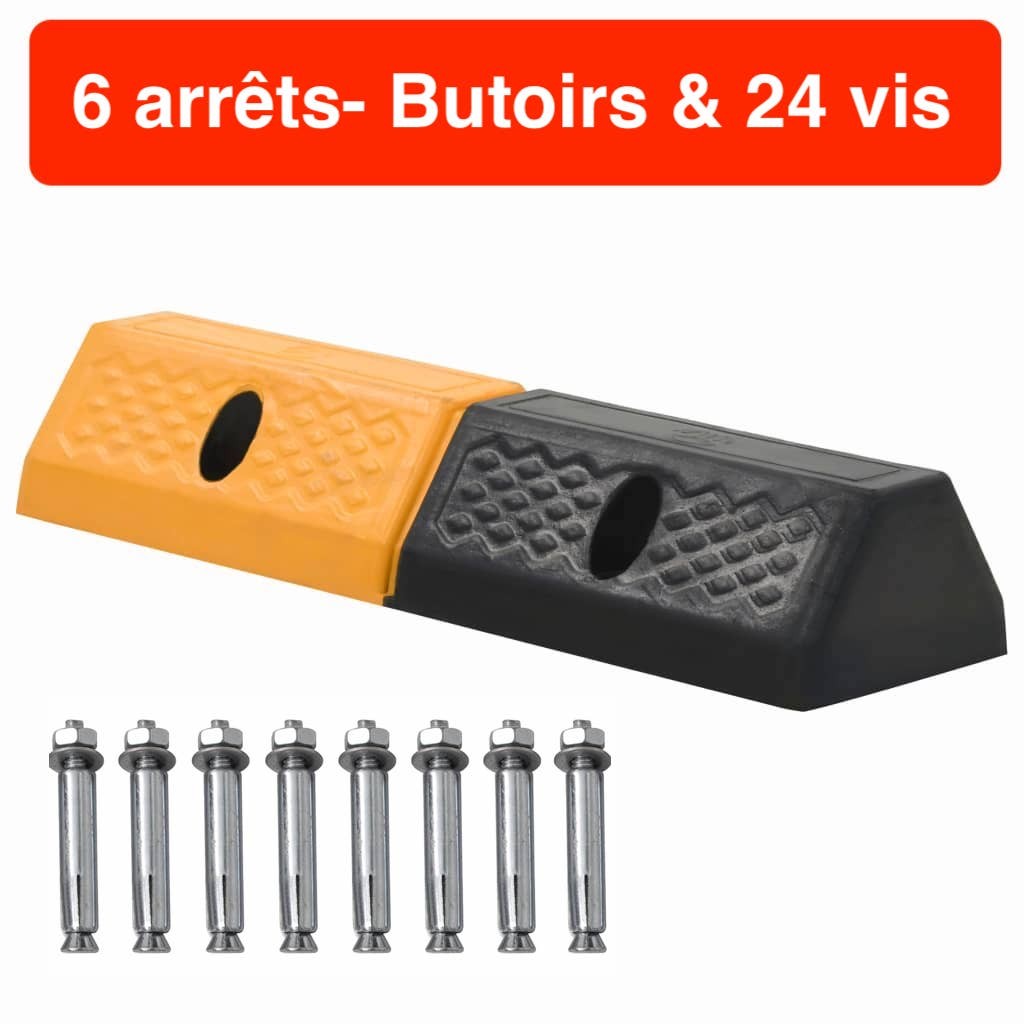 6 Arrêts - Butoirs pour place de stationnement Parking