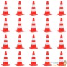 20 Cônes de signalisation 50 cm de hauteur réfléchissants Rouge et blanc