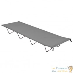 Lit de Camp Gris 180 cm de long. Ideal camping, caravaning, vanlife, expédition