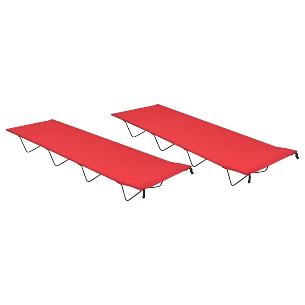 2 Lits de Camp Rouge 180 cm de long. Ideal camping, caravaning, vanlife, expédition