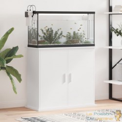 Meuble Blanc Pour aquariums de 80 X 30 cm. 2 Portes Support solide et stable pour aquariums