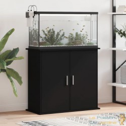 Meuble Noir Pour aquariums de 80 X 30 cm. 2 Portes Support solide et stable pour auqariums