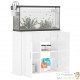 Meuble Blanc Brillant Pour aquariums de 80 X 30 cm. 2 Portes Support solide et stable pour auqariums